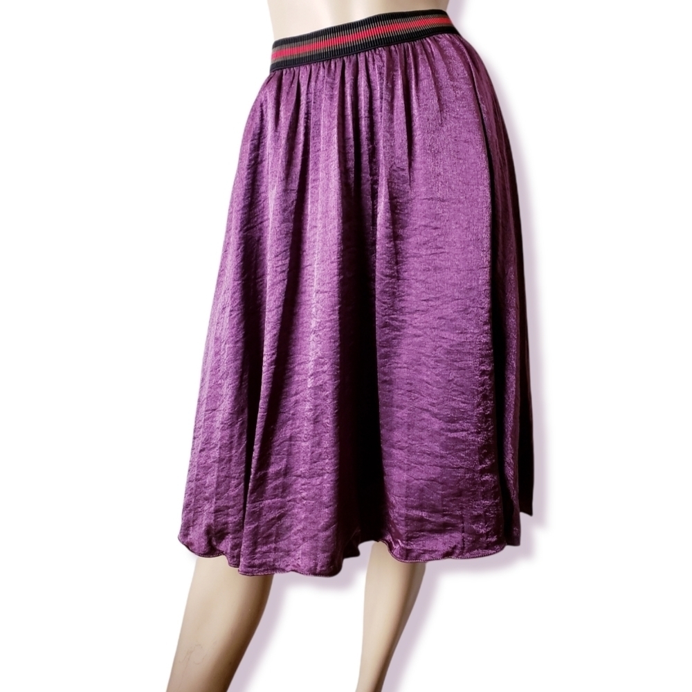 Alpha & Omega Purple Metallic Sheen Pleated Skirt - Picture 7 of 7